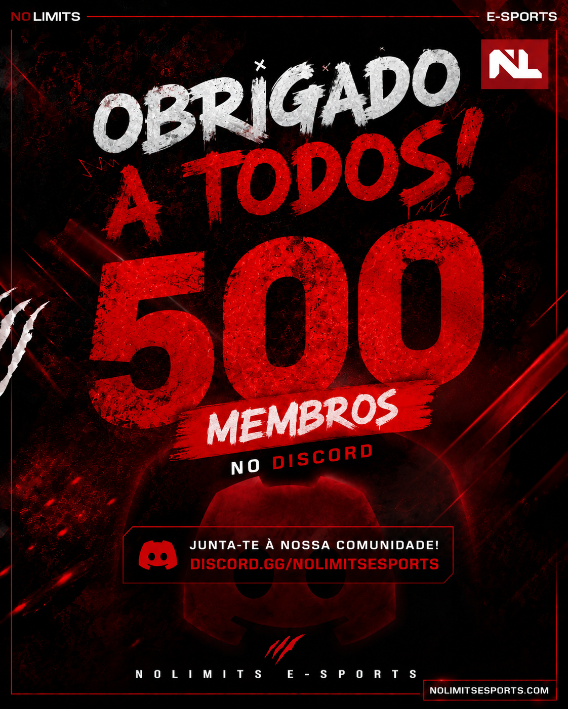 500 MEMBROS NO NOSSO DISCORD