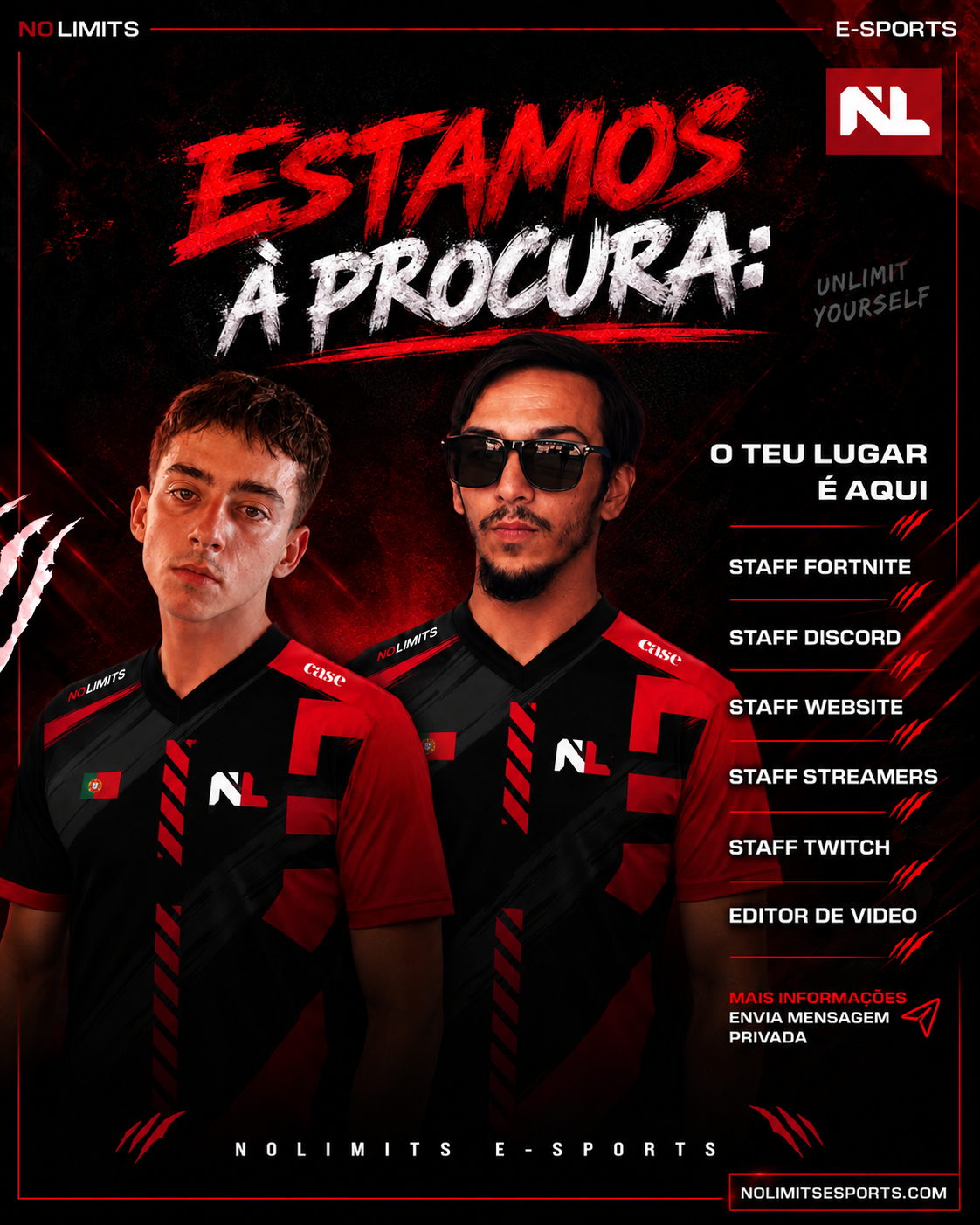 ESTAMOS À PROCURA DE NOVOS TALENTOS